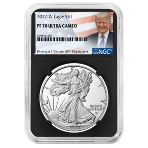 2022-W Proof $1 American Silver Eagle NGC PF70UC Trump Label Retro Core