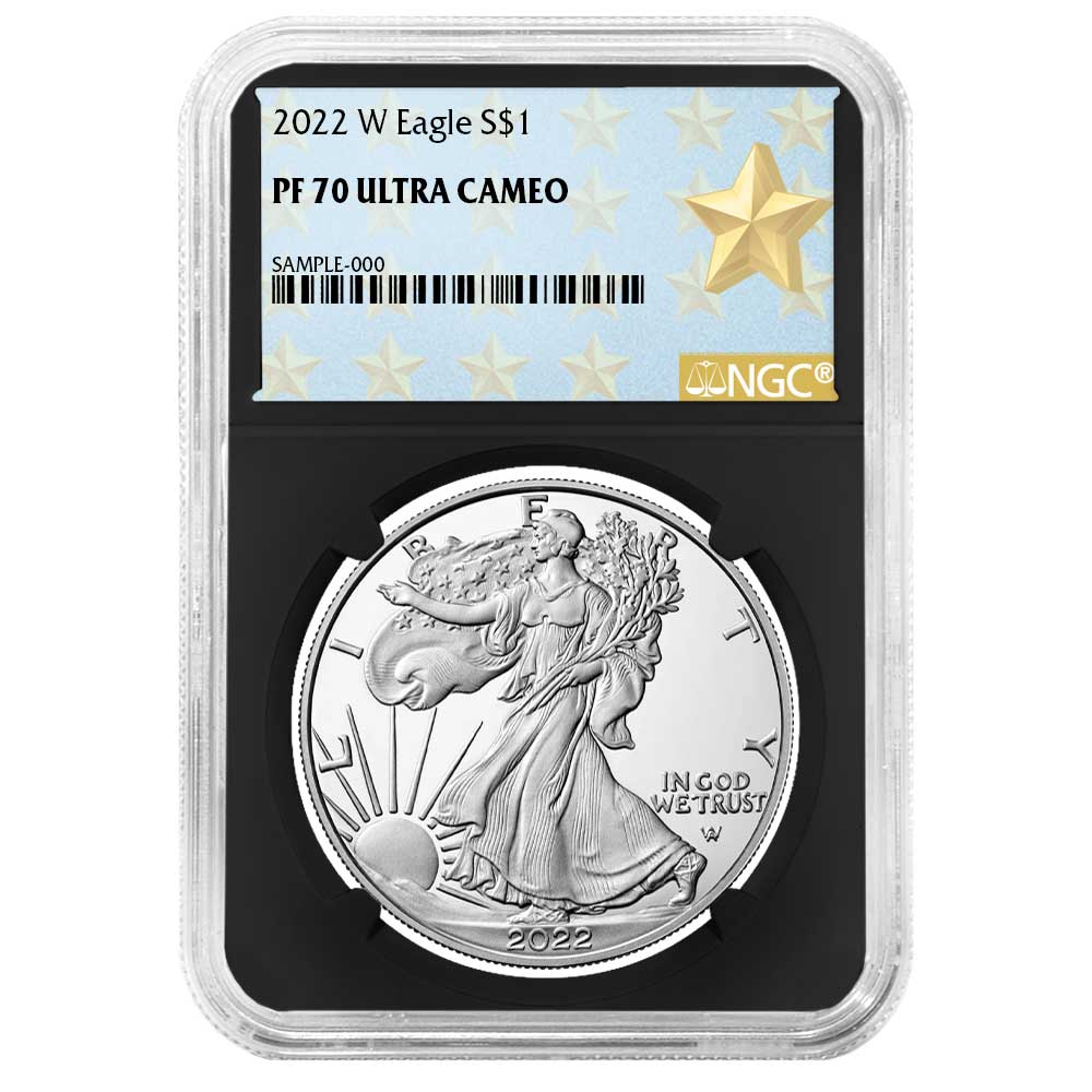 2022-W Proof $1 American Silver Eagle NGC PF70UC West Point Star Label Retro Core