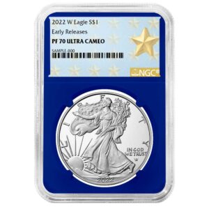 2022-W Proof $1 American Silver Eagle NGC PF70UC ER West Point Star Label Blue Core