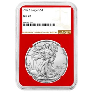 2022 $1 American Silver Eagle NGC MS70 Brown Label Red Core