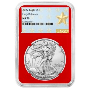 2022 $1 American Silver Eagle NGC MS70 ER West Point Star Label Red Core