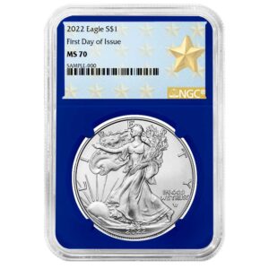 2022 $1 American Silver Eagle NGC MS70 FDI West Point Star Label Blue Core