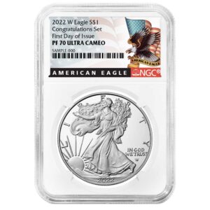 2022-W Proof $1 American Silver Eagle Congratulations Set NGC PF70UC FDI Black Label
