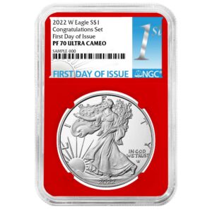 2022-W Proof $1 American Silver Eagle Congratulations Set NGC PF70UC FDI First Label Red Core
