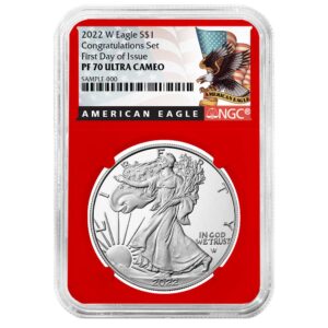 2022-W Proof $1 American Silver Eagle Congratulations Set NGC PF70UC FDI Black Label Red Core