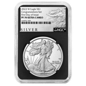 2022-W Proof $1 American Silver Eagle Congratulations Set NGC PF70UC FDI ALS Label Retro Core