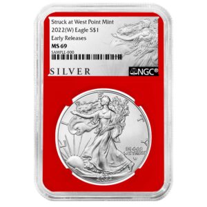 2022 (W) $1 American Silver Eagle NGC MS69 ER ALS Label Red Core