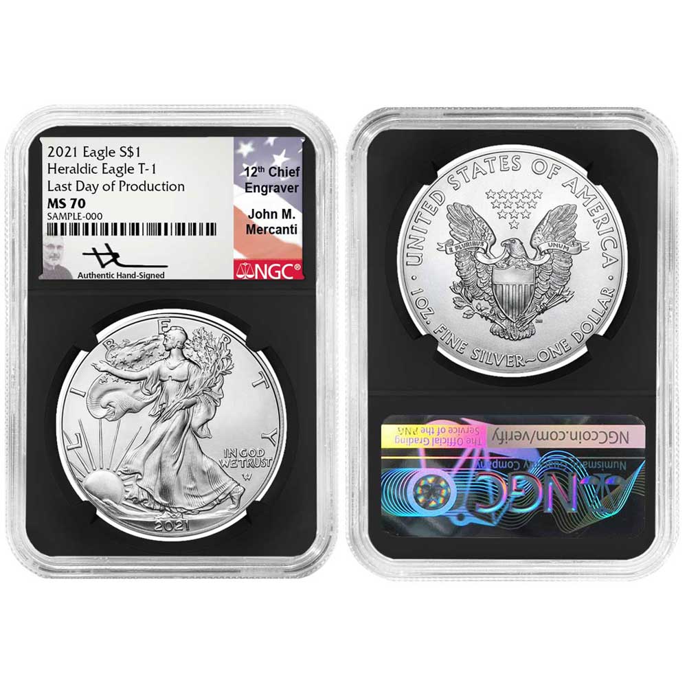 2021 $1 T1 and T2 American Silver Eagle Set Last Day & First Day
