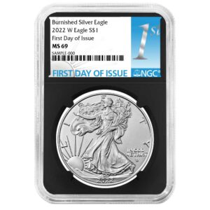 2022-W Burnished $1 American Silver Eagle NGC MS70 FDI First Label