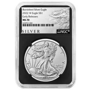 2022-W Burnished $1 American Silver Eagle NGC MS70 ER ALS Label Retro Core