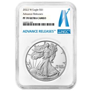 2022-W Proof $1 American Silver Eagle NGC PF70UC AR Advance Releases Label