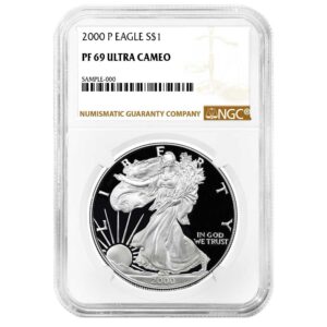 2000-P Proof $1 American Silver Eagle NGC PF69UC Brown Label