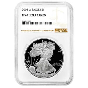 2003-W Proof $1 American Silver Eagle NGC PF69UC Brown Label