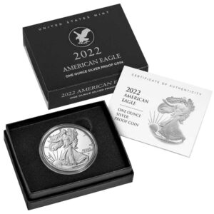 2022-S Proof $1 American Silver Eagle Box, OGP & COA
