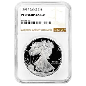 1994-P Proof $1 American Silver Eagle NGC PF69UC Brown Label