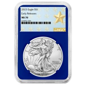 2023 $1 American Silver Eagle NGC MS70 ER West Point Star Label Blue Core
