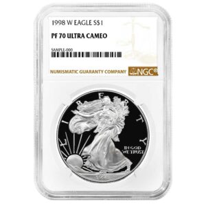 1998-P Proof $1 American Silver Eagle NGC PF70UC Brown Label