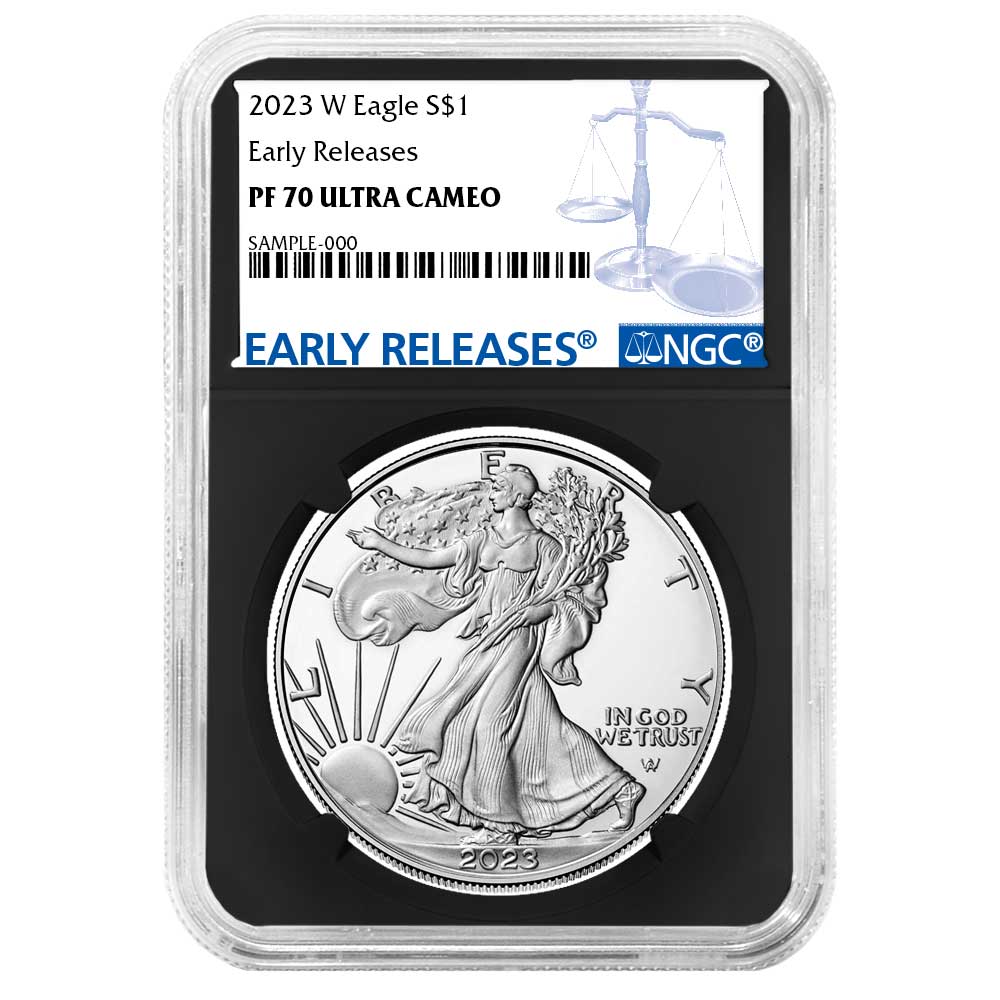 2023-W Proof $1 American Silver Eagle NGC PF70UC ER Blue Label Retro Core