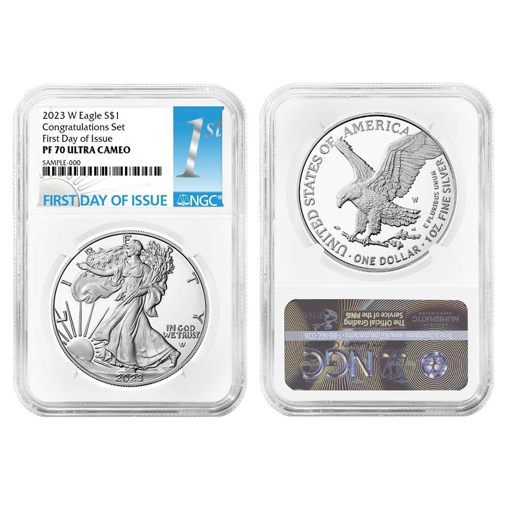 2023-W Proof $1 American Silver Eagle Congratulations Set NGC