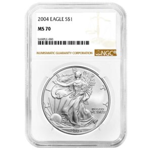 2004 $1 American Silver Eagle NGC MS70 Brown Label