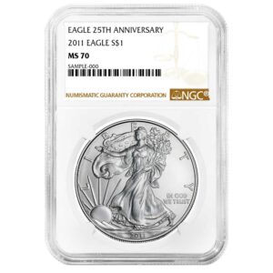 2011 $1 American Silver Eagle NGC MS70 Brown Label