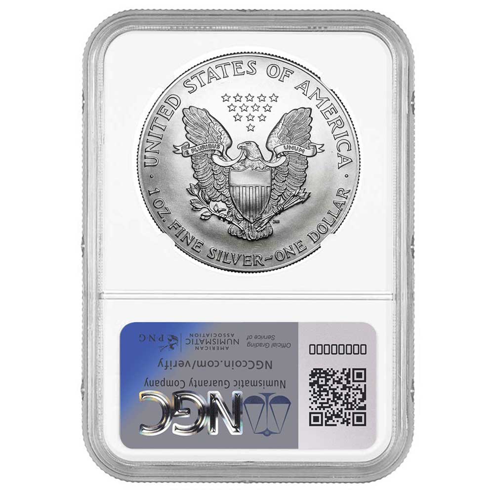 2001 $1 American Silver Eagle NGC MS70 Brown Label - Pinehurst Coins