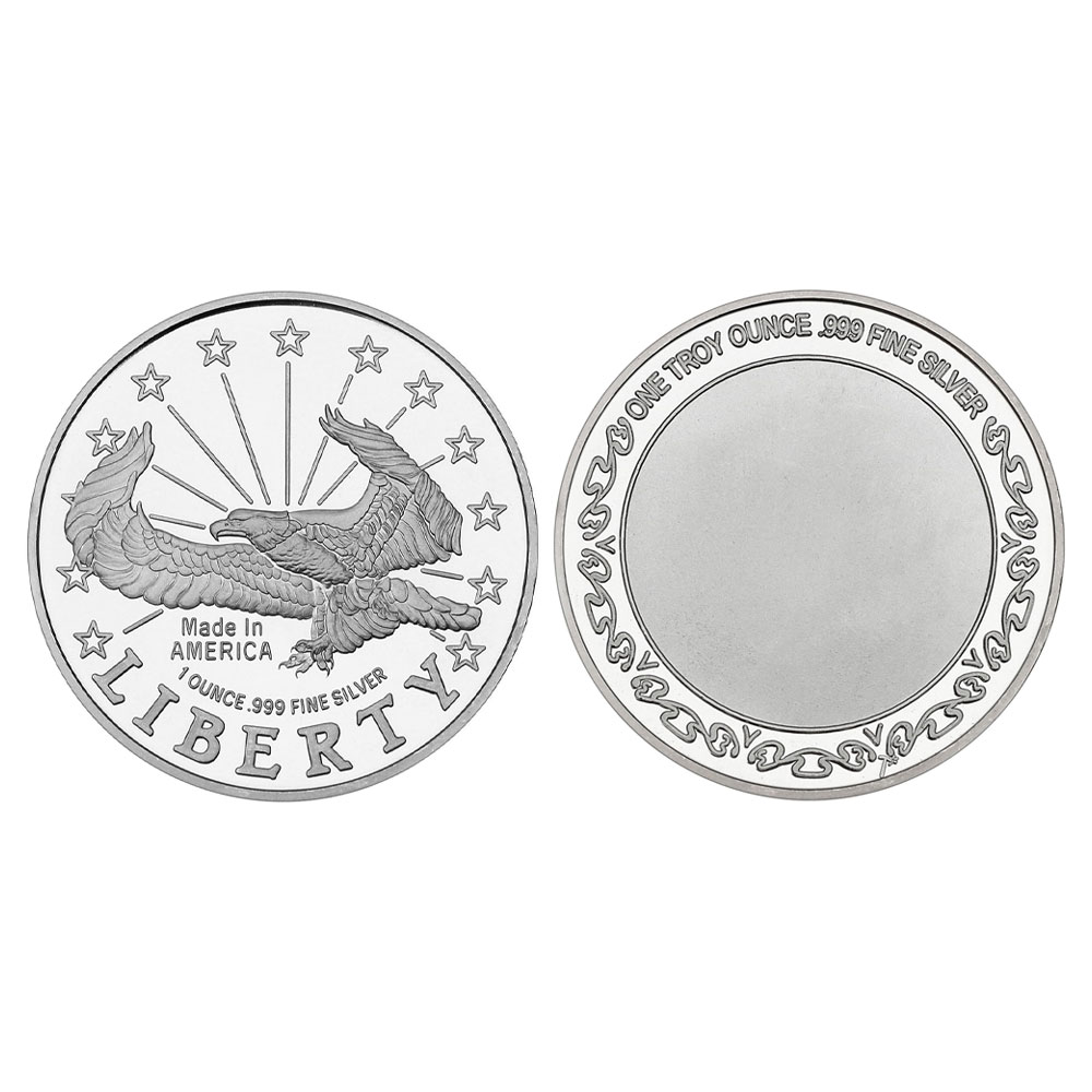 1 Troy oz Liberty Eagle .999 Fine Silver Round - Pinehurst Coins