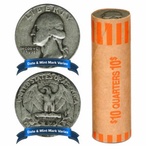 Roll of 40 - $10 Face Value 90% Silver Washington Quarters Cull