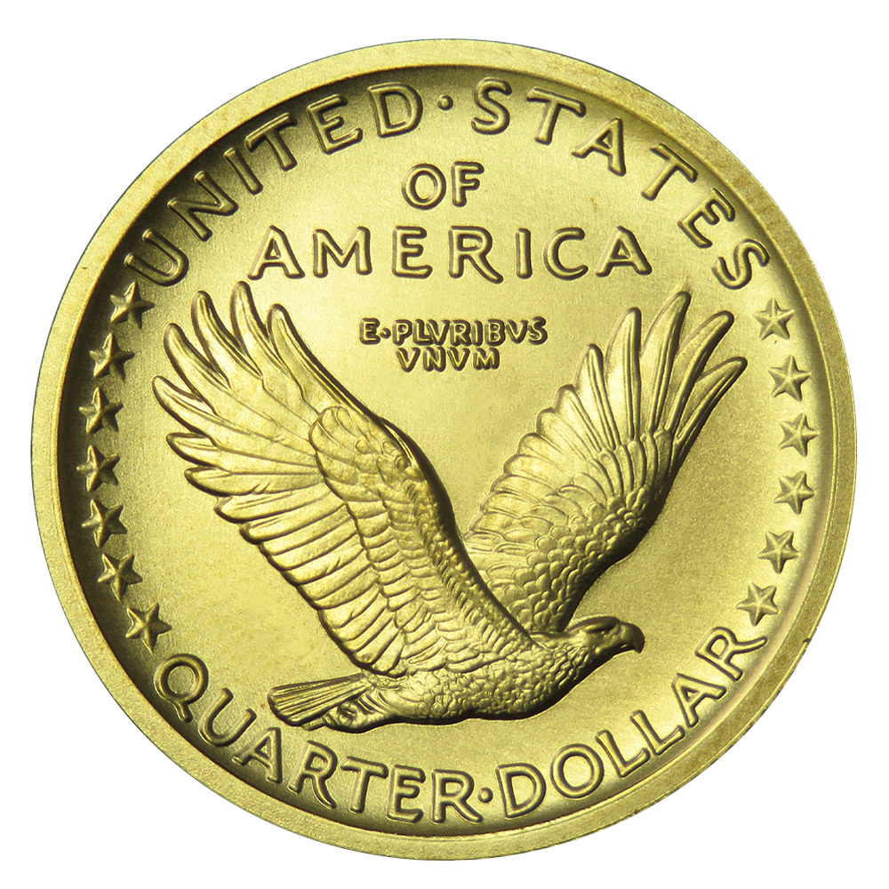 2016W 25c Gold Standing Liberty Quarter Centennial .9999 1/4 oz Box