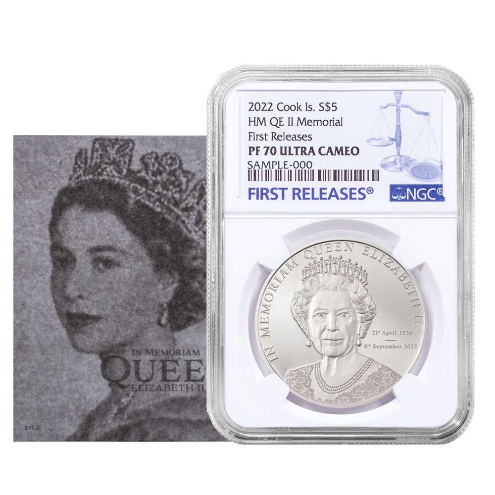 2022 $5 In Memoriam of Queen Elizabeth II Silver PF70 FR