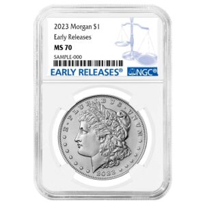 2023 $1 Morgan Silver Dollar NGC MS70 ER Blue Label