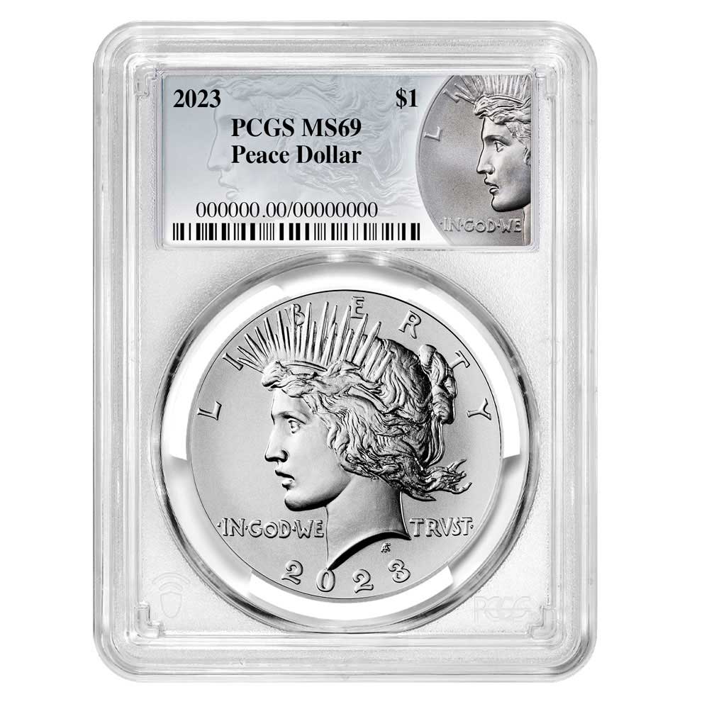 2023 $1 Peace Silver Dollar PCGS MS69 Peace Label - Pinehurst Coins