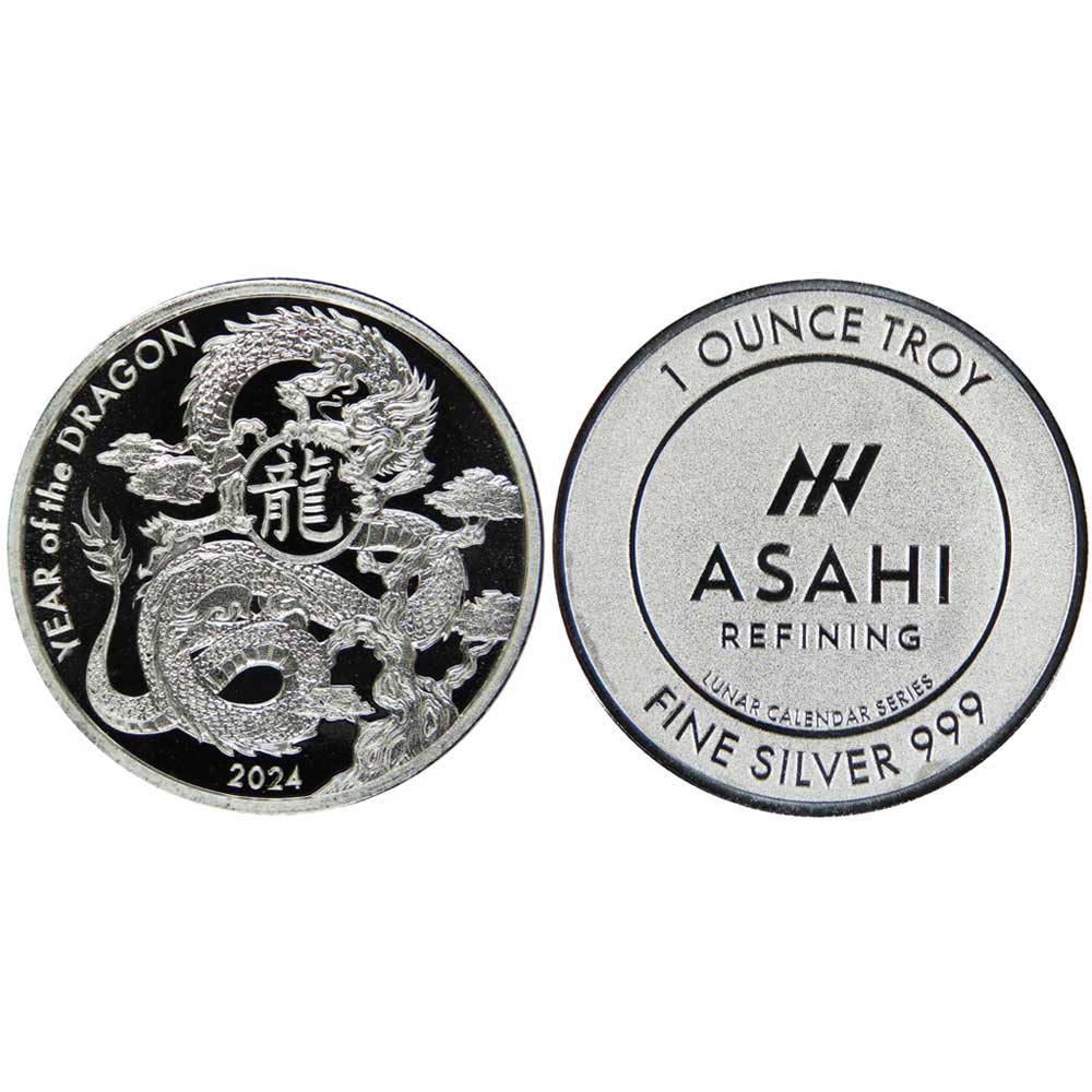 2024 Asahi 1 oz Silver Dragon Round .999 Fine - Pinehurst Coins