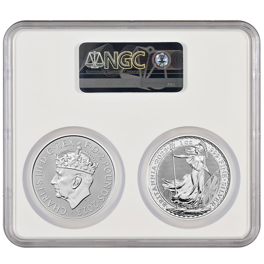 2023 U.K. 2 Pound Silver King Charles Britannia & Coronation 2pc
