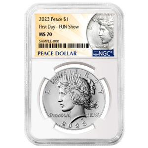 2023 $1 Peace Silver Dollar NGC MS70 FDI Peace Label Fun Show Releases