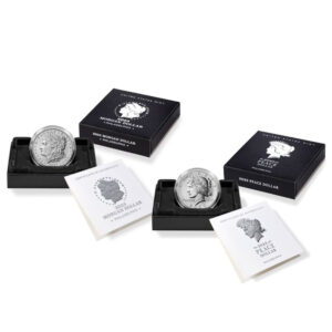 2023 $1 Morgan & Peace Silver Dollar 2pc Set Box, OGP & COA