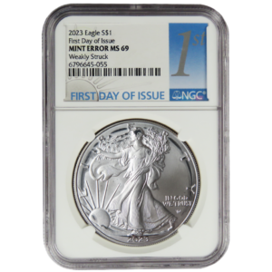 2023 $1 American Silver Eagle NGC MS69 FDI Mint Error Weakly Struck