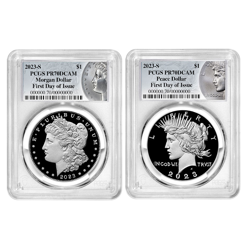 2023-S Morgan and Peace Silver Dollar Set - Pinehurst Coins