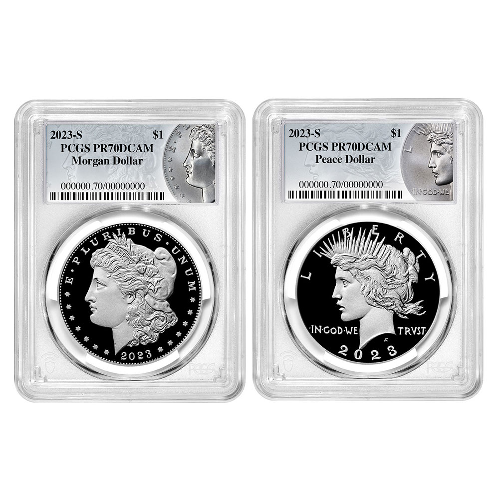 2023-S Morgan and Peace Silver Dollar Set - Pinehurst Coins