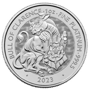 2023 U.K. 100 Pound 1 oz Platinum Tudor Beast Bull of Clarence BU