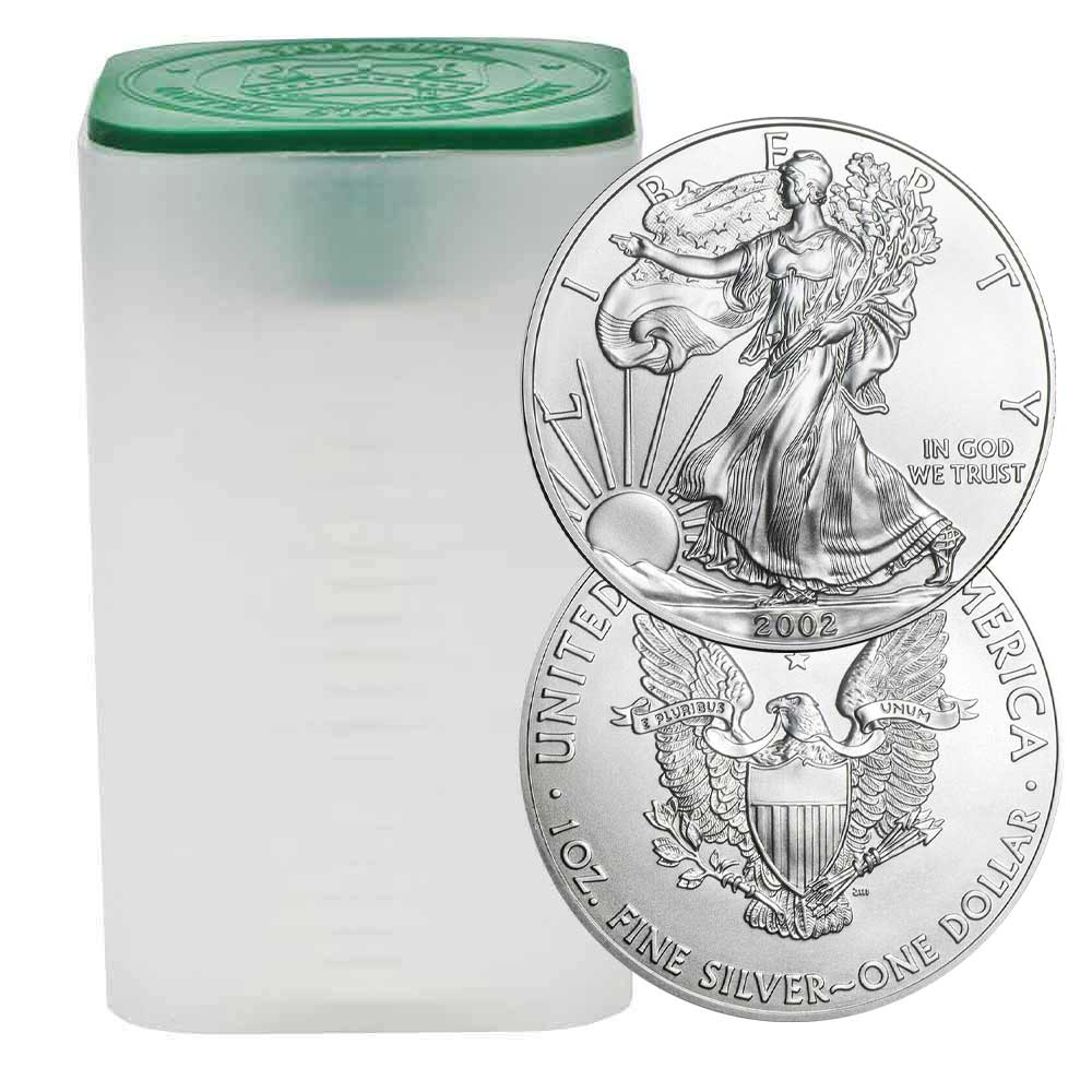 Roll of 20 - 2002 $1 American Silver Eagle 1 oz BU | eBay