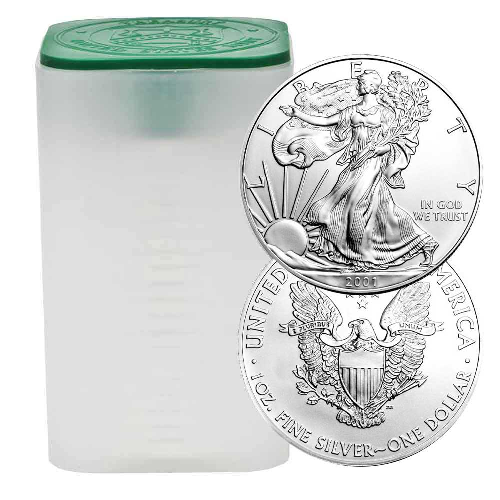 Roll of 20 - 2001 $1 American Silver Eagle 1 oz BU | eBay