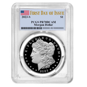 2023-S Proof $1 Morgan Silver Dollar PCGS PR70DCAM FDOI Flag Label