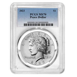 2023 $1 Peace Silver Dollar PCGS MS70 Blue Label