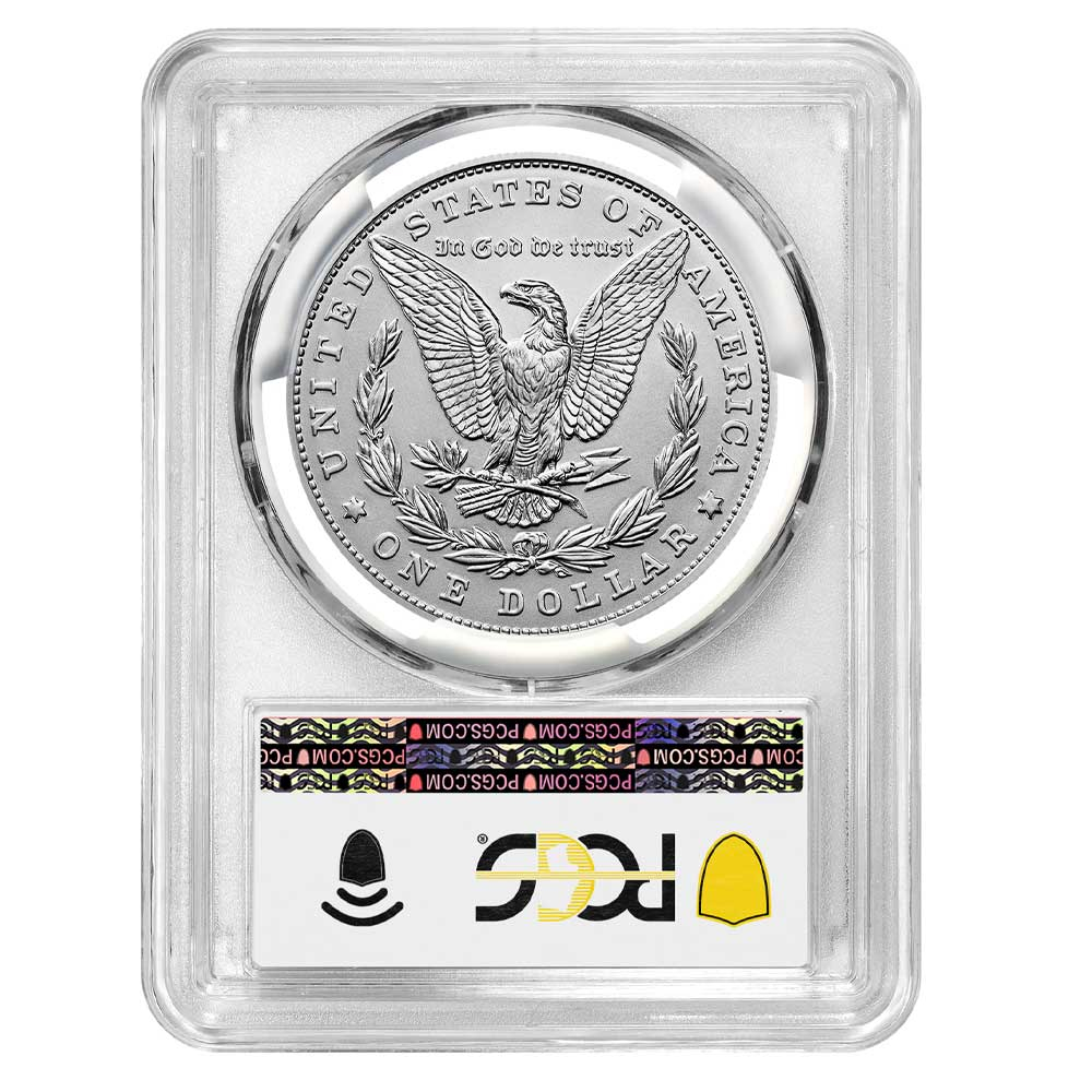 2023 $1 Morgan Silver Dollar PCGS MS70 FDOI Flag Label - Pinehurst