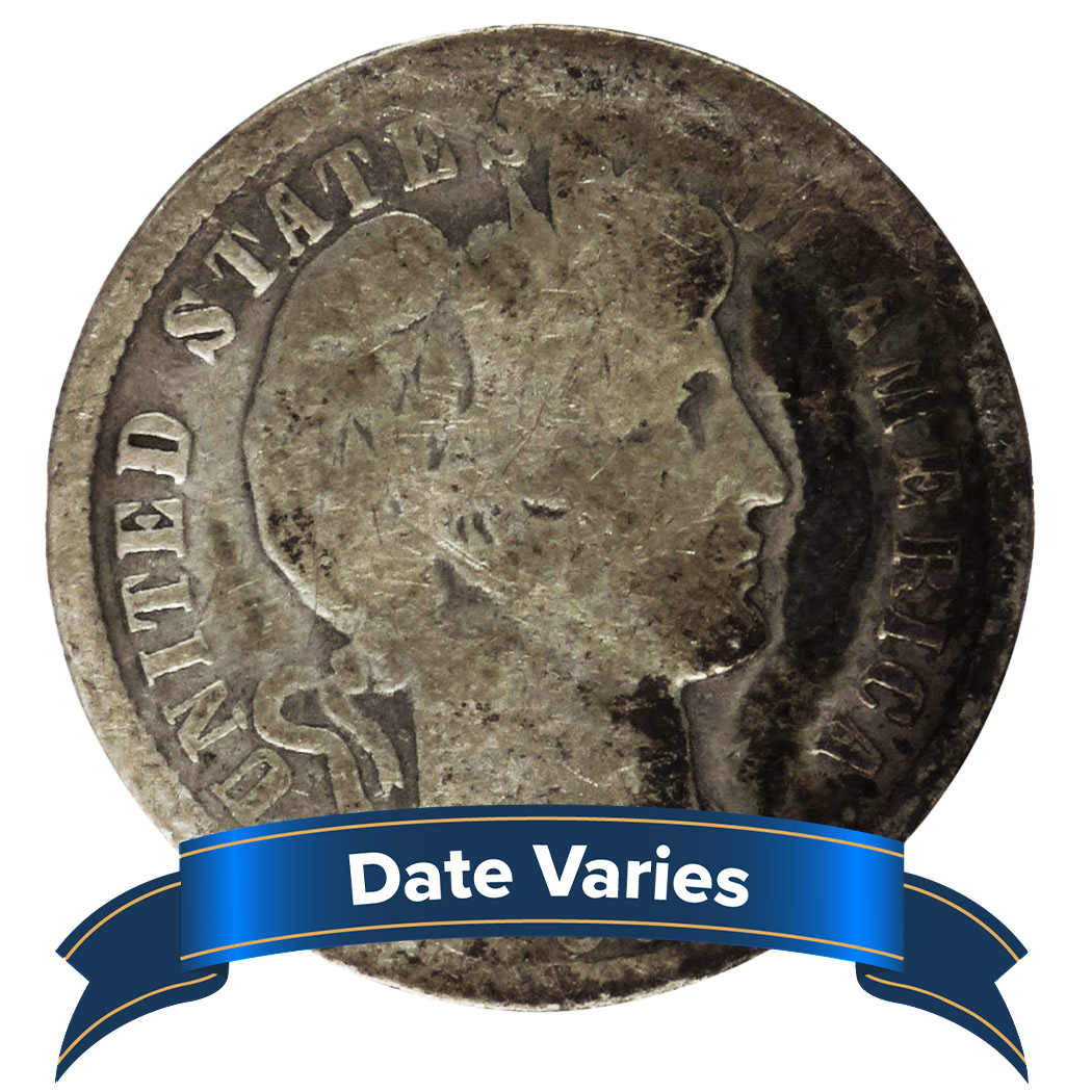 2 Rolls 50 - $10 Face Value Cull 90% Silver Barber Dimes - Foto 2 di 3