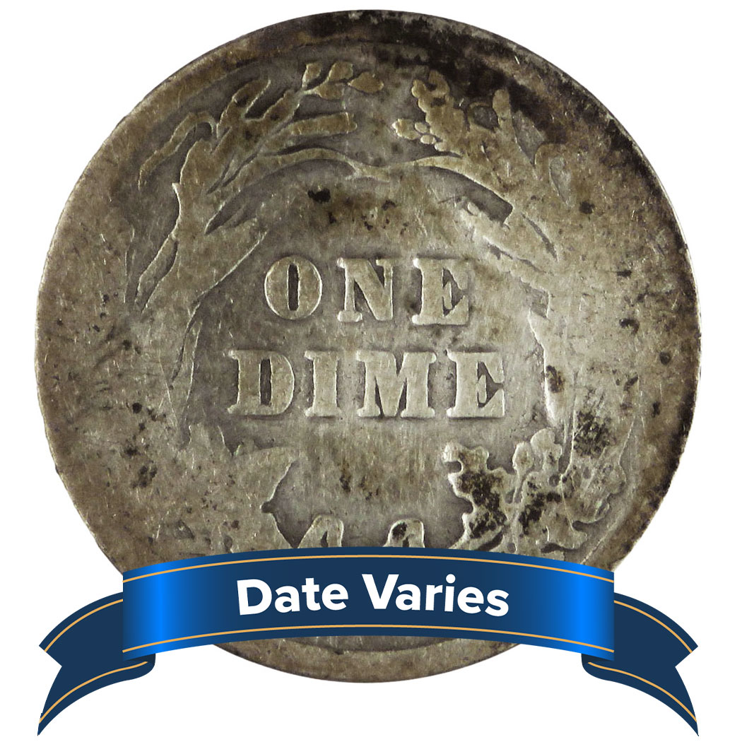 2 Rolls 50 - $10 Face Value Cull 90% Silver Barber Dimes - Foto 3 di 3