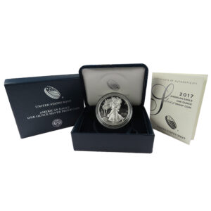 2017-W Proof $1 American Silver Eagle Box, OGP & COA