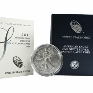 2015-W Burnished $1 American Silver Eagle 1 oz, OGP & COA