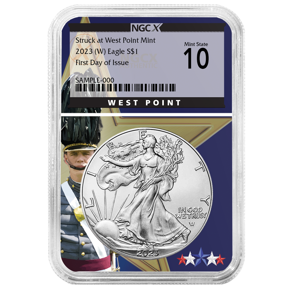 2023 (W) $1 American Silver Eagle NGCX MS10 FDI West Point